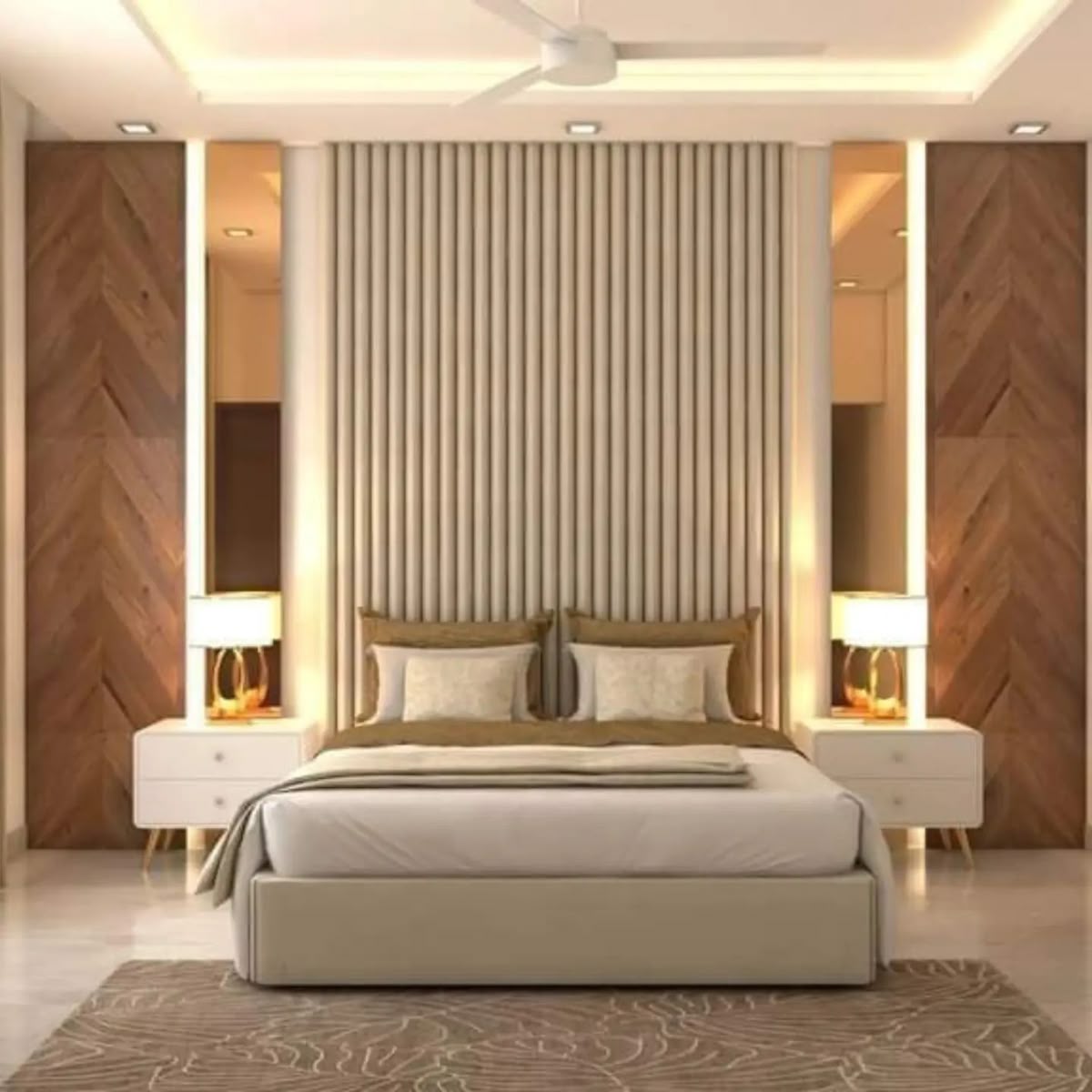 Modern Bedroom Retreat with Floor-to-Ceiling Sliding Glass Wardrobe #43